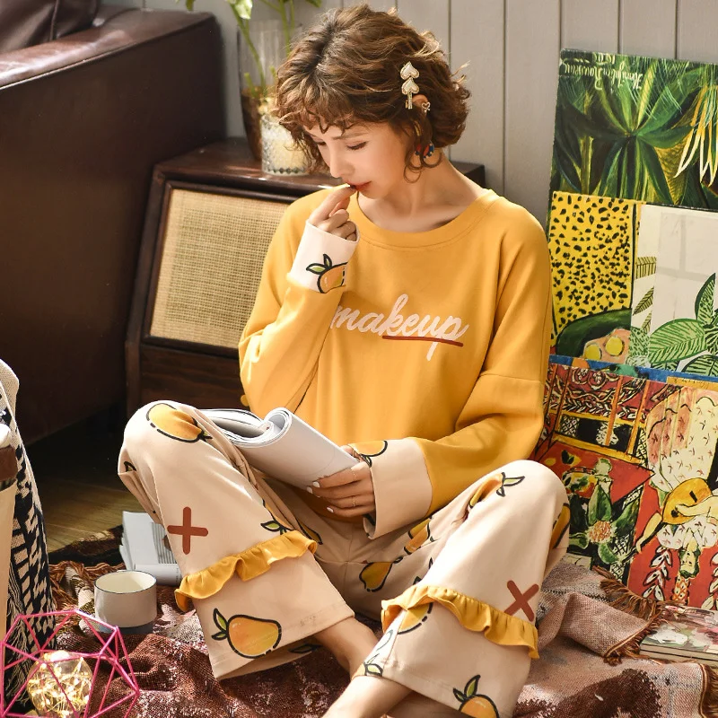 

Winter Pajamas Women's Autumn Long Sleeve Wearable Home Suit New Entity pajama sets