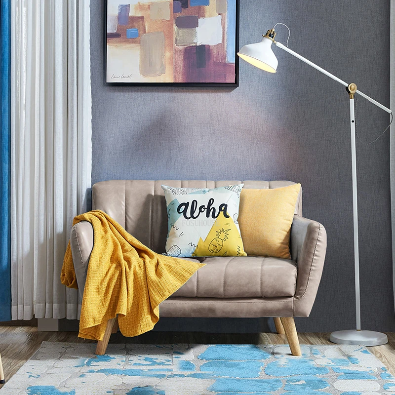 Скандинавская кожаная ткань для гостиной диваны маленькой квартиры диван отдыха