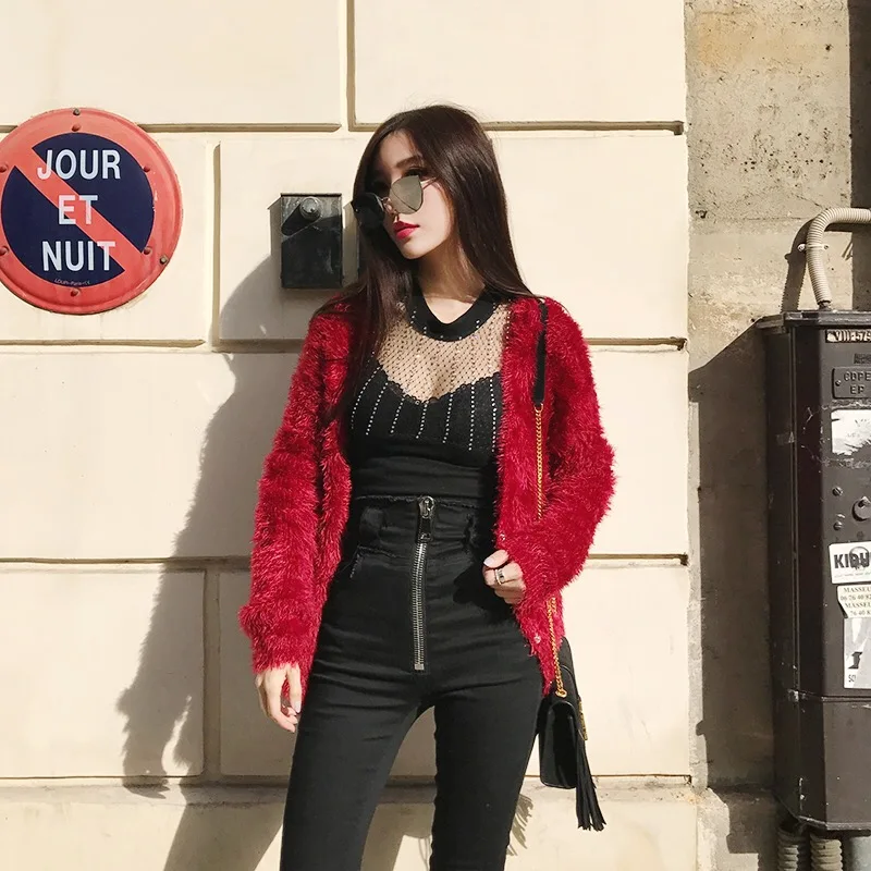 WITHZZ черные на молнии с завышенной талией джинсы женские штаны осень зима узкие