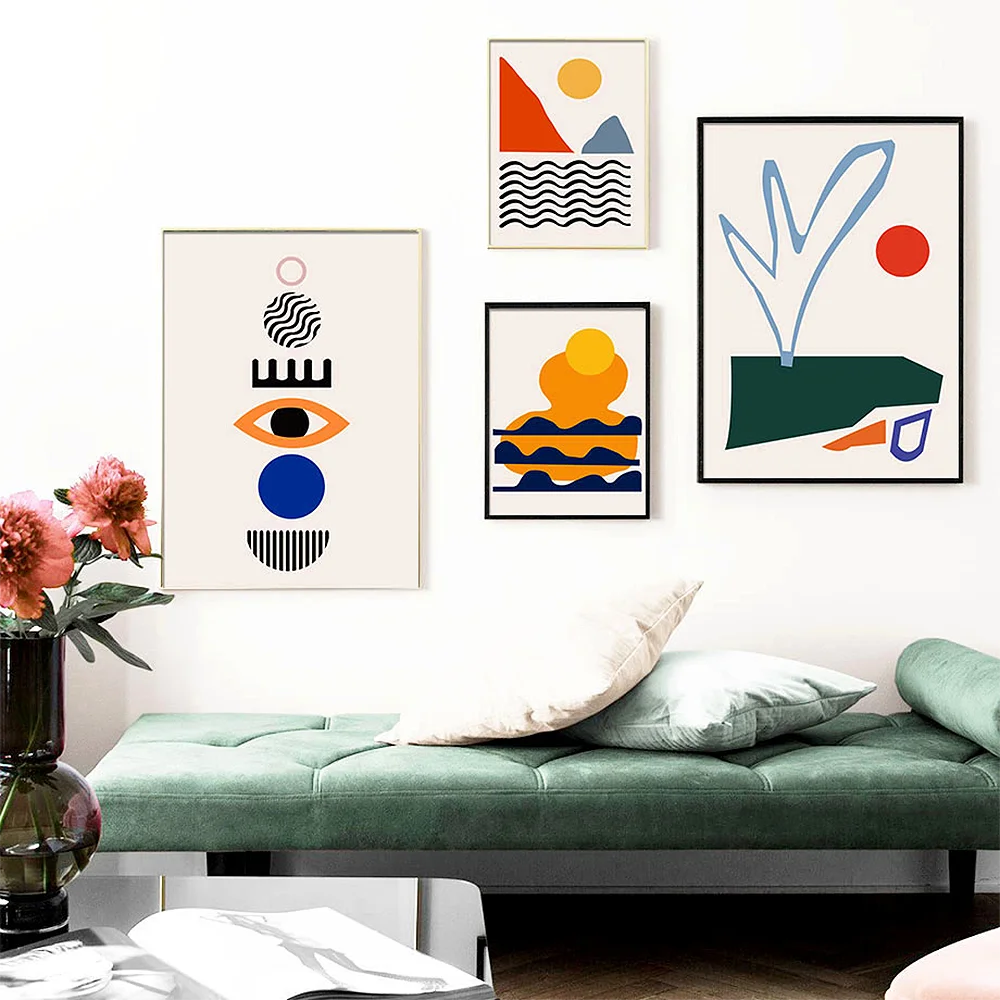 Скандинавские минималистичные геометрические постеры и принты абстрактная