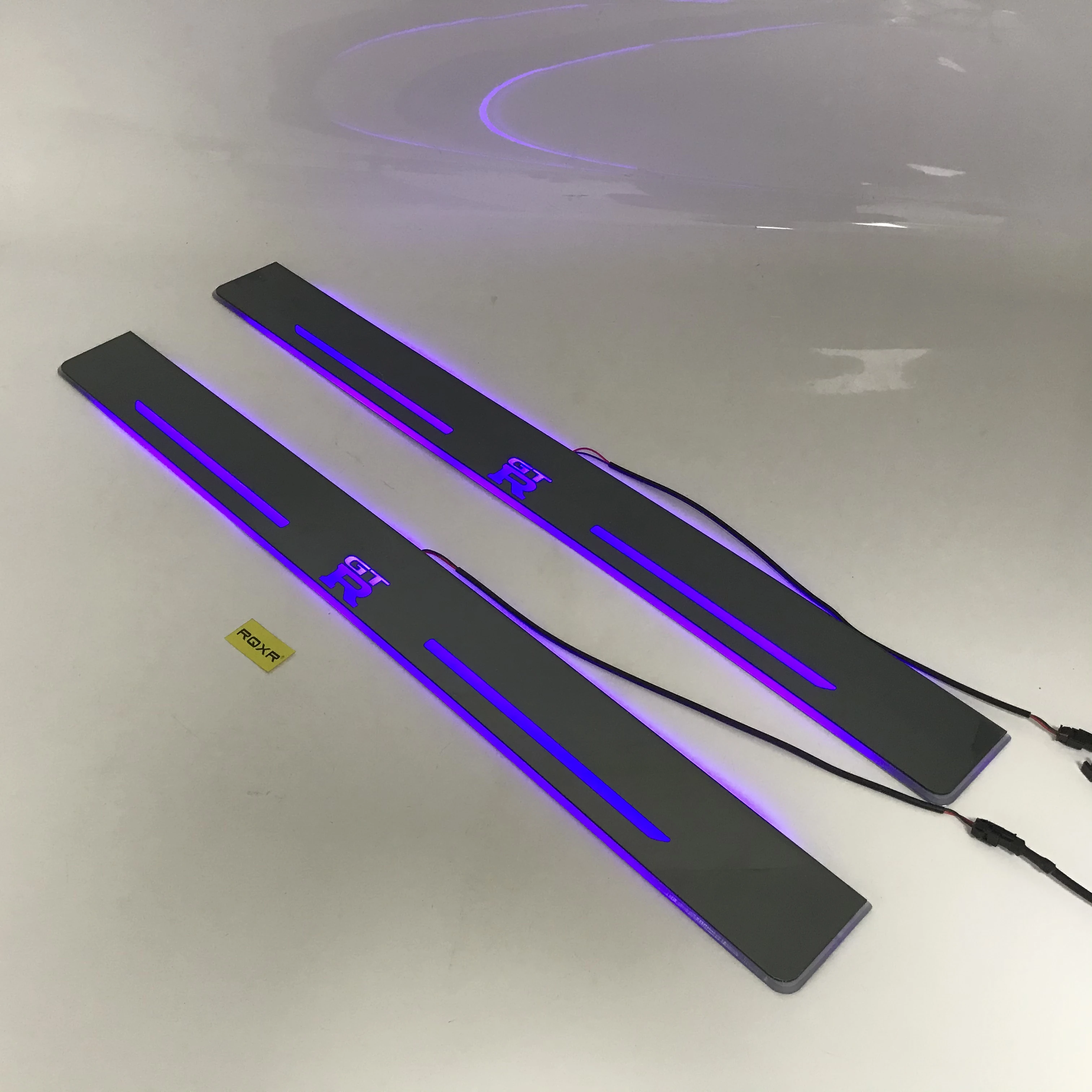 

Express delivery led door sill plate strip welcome light threshold guard protectors for Nissan GT-R