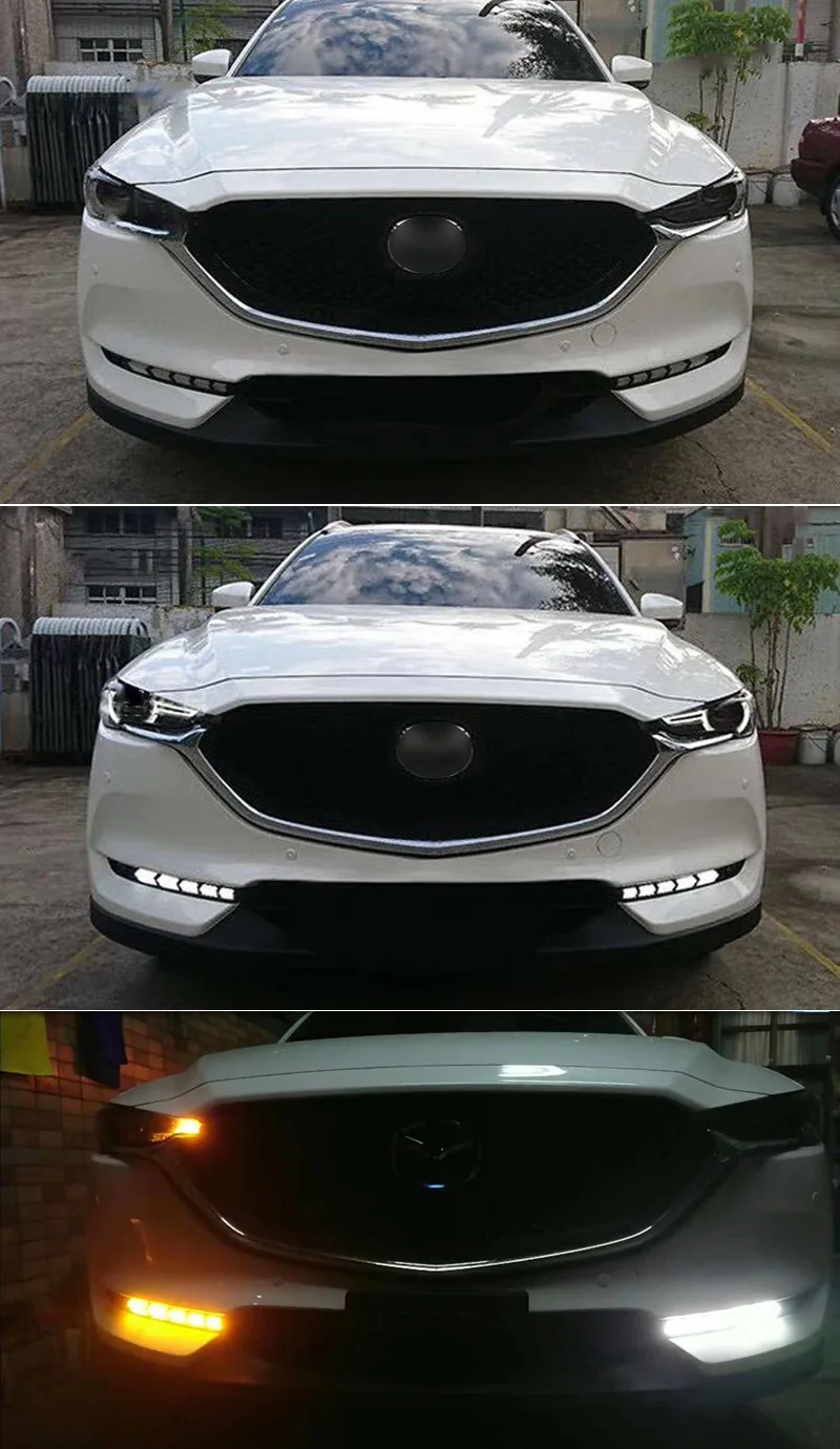 Светодиодный Габаритные огни для Mazda CX-5 CX5 CX8 CX-8 drl Противотуманные фары 12V ABS DRL лампы дальнего света с указателями поворота