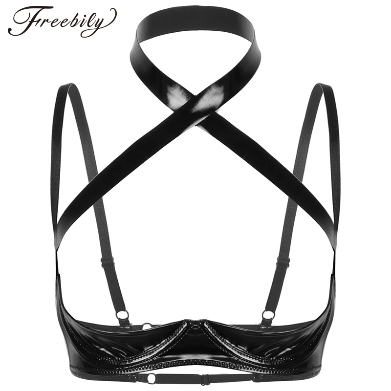 

Женская Клубная одежда с эффектом влаги, экзотические майки, женский бюстгальтер с регулируемыми бретельками и открытой грудью, топ с бюстг...