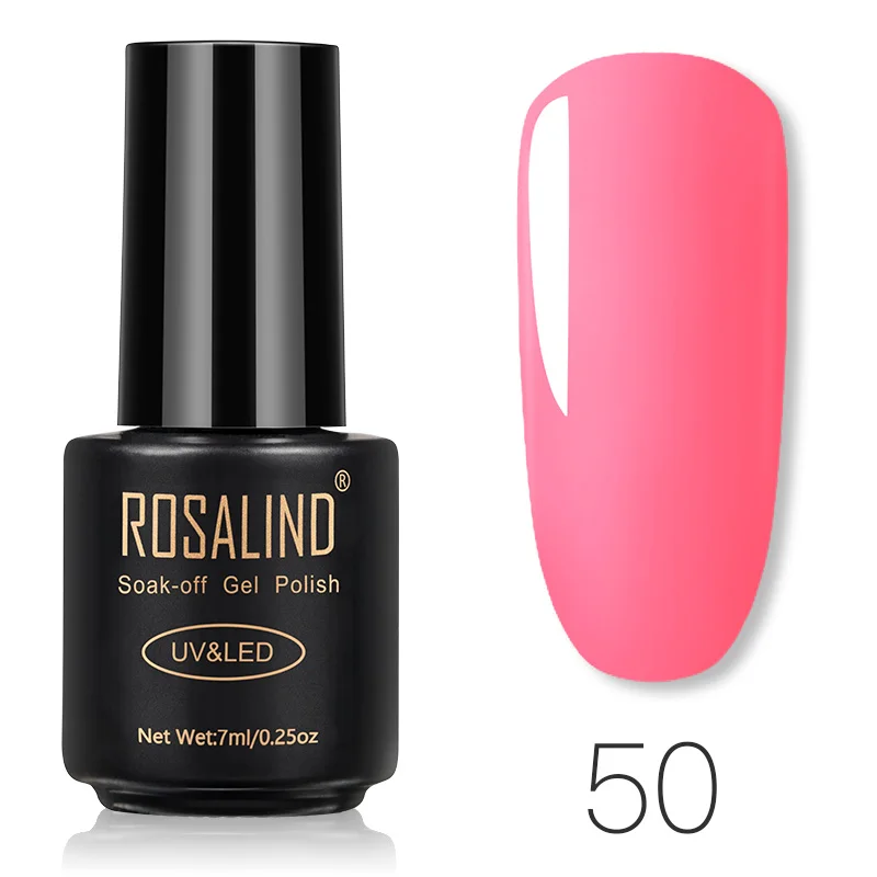 50 ROSALIND гель 1 гель лак для ногтей чистый цвет 7 мл 31-58 замочить от УФ светодиодный маникюр ногти vernis Полупостоянный гель лак для ногтей - Цвет: 50