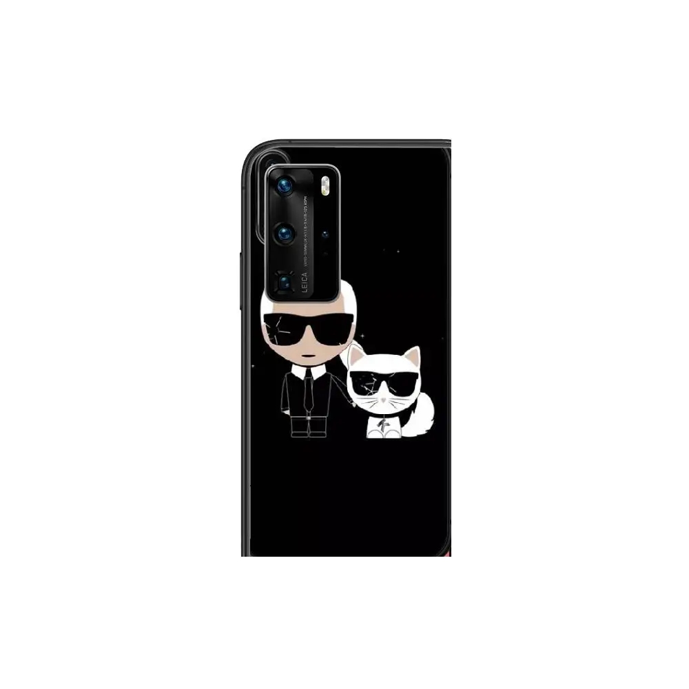 

Luxury Brand Designer KARLs Phone Case For Huawei P 40 30 20 10 9 8 Lite E Pro Plus Black Etui Coque Painting Hoesjes comic fas