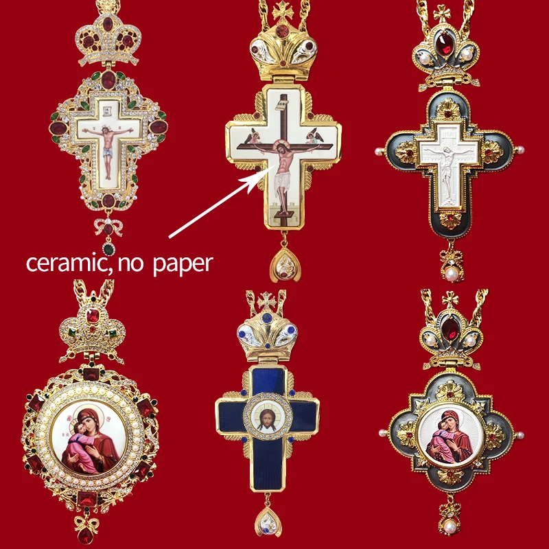 Pectoral Cross Chain Necklace Adult Priest Church Accessories Men Religious Pastor Father Cross Crucifix Jesus Christ Decoration