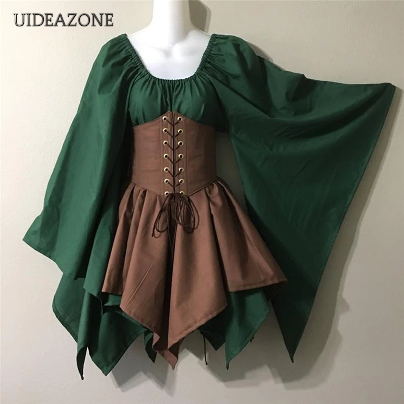 Женское платье с квадратным вырезом UIDEAZONE винтажное готическое в средневековом