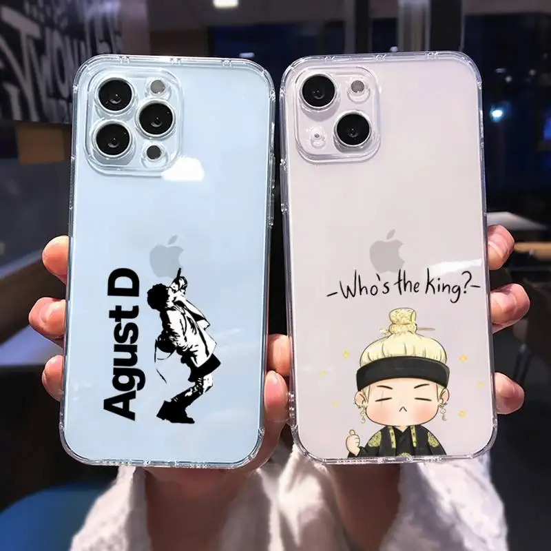 

Agust D Phone Case For iphone 13 12 11 8 7 plus mini x xs xr pro max Transparent soft