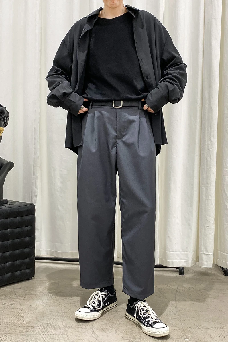 

2020 Spring And Summer New Style Draped Loose Waist Elastic Band Solid Color Small Trousers Fashion Casual Nine Points Pants