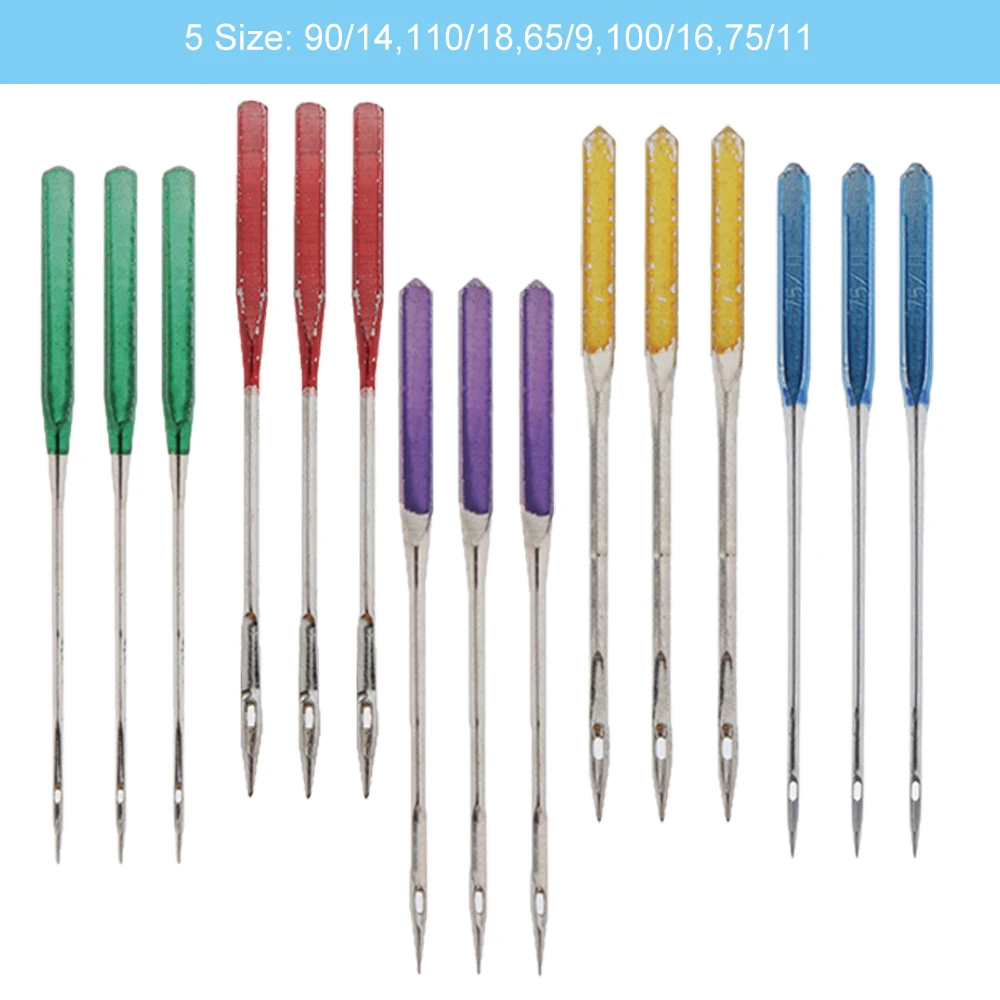 

15 Pieces Sewing Machine Needles for Brother Sewing Machine Stainless Steel Anti-jumper Needle for Household Sewing Accessories