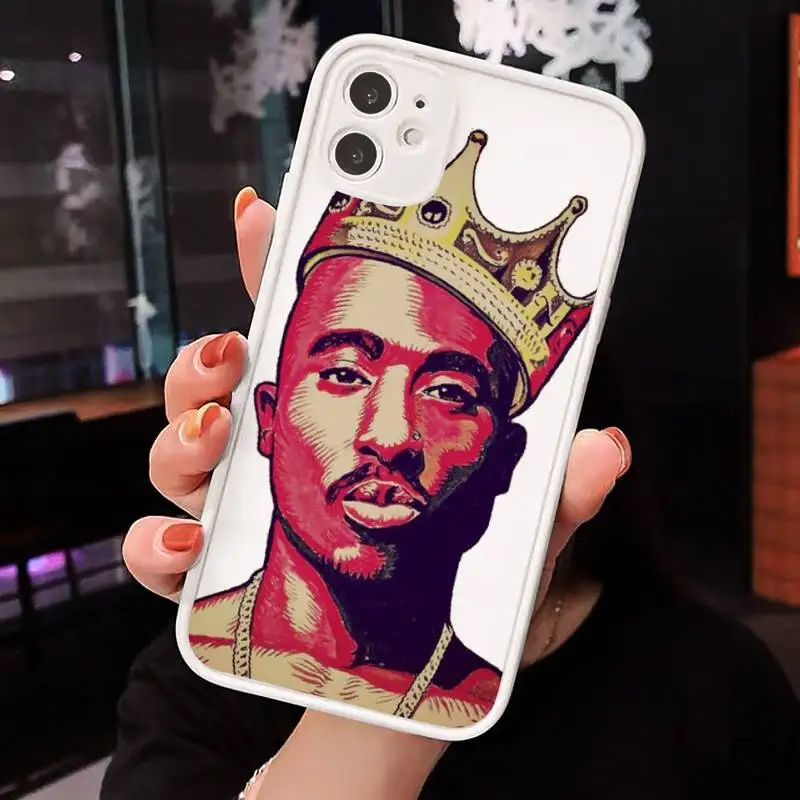 

star Rapper 2pac Phone Cases Matte Transparent for iPhone 7 8 11 12 s mini pro X XS XR MAX Plus cover funda