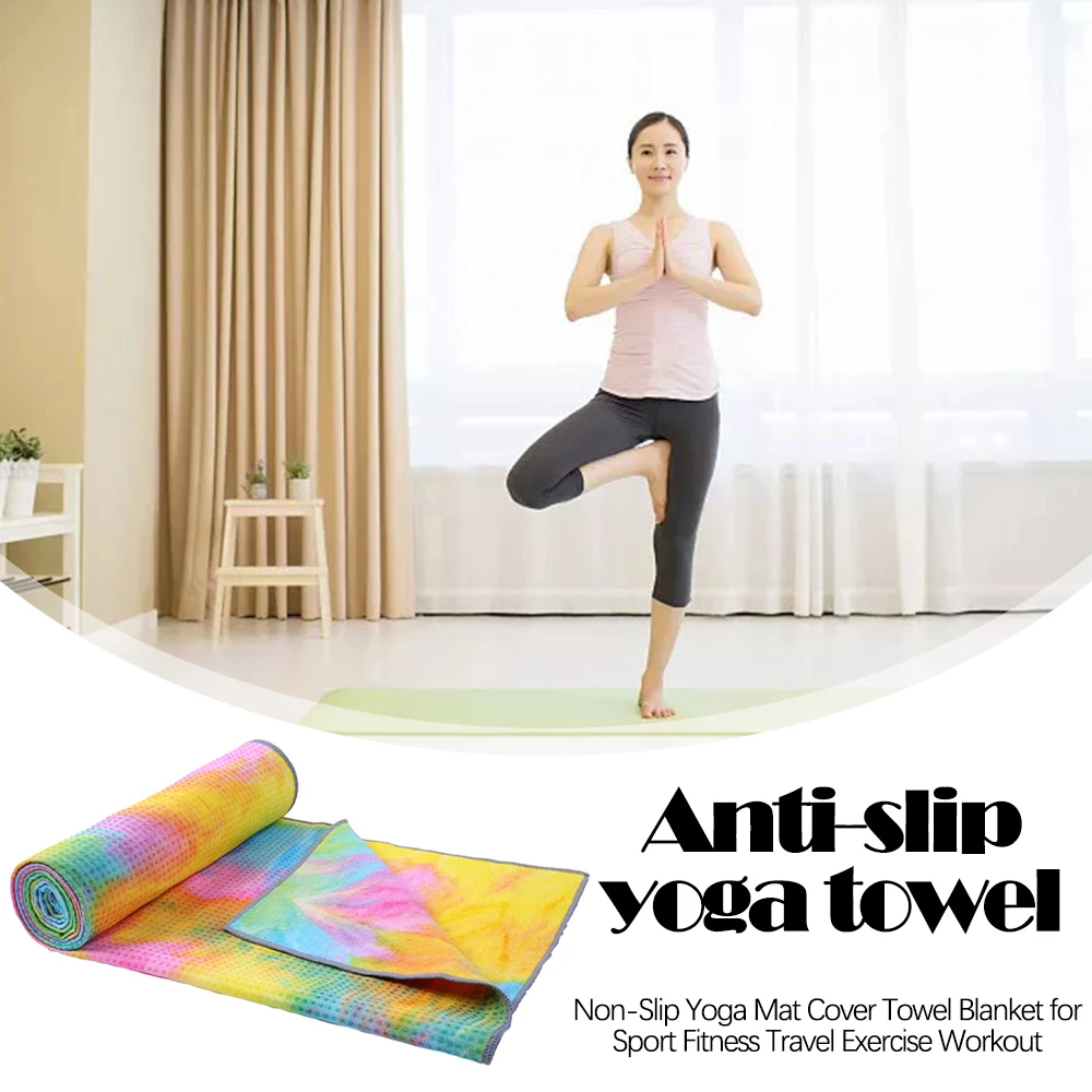 Нескользящий коврик для йоги пот полотенце одеяло пилатеса спорта фитнеса