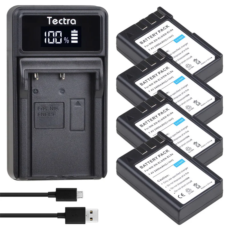 

4pcs 2400mAh EN-EL9 ENEL9 EN-EL9a ENEL9a Camera Battery&Charger Kit for Nikon D40 D60 D40X D5000 D3000