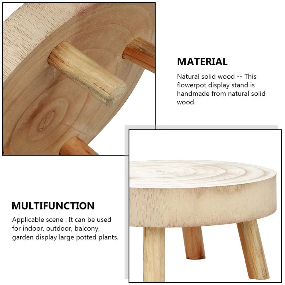 

Multifunctional Wood Planter Pot Flower Stand Rack Standing Bonsai Holder