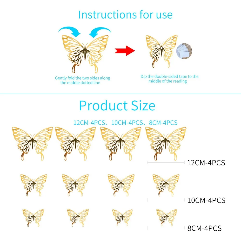 

3D Hollow Butterfly Wall Stickers for Kids Rooms for Home Decor Party Wedding Decoration Ramadan 2021 Butterflies on the Wall
