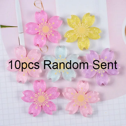 10pcs Random Sent Happy monkey 10 шт. вишневые ломтики слизи поставки смолы подвески в форме цветов Набор сложения DIY ремесла наполнитель для пушистой прозрачной слизи глины - Цвет: 10pcs Random Sent