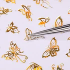 Специальное предложение Бронзирующая Бабочка Дизайн Весна простая зеленая тема 3D наклейки для ногтей цветок лист Дерево слайдер переводные наклейки DIY Декор