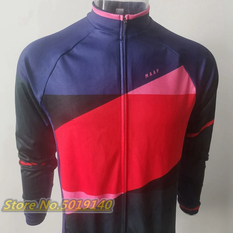 Топы Шестерни Зимние Велоспорт Джерси Для мужчин с длинным рукавом горный