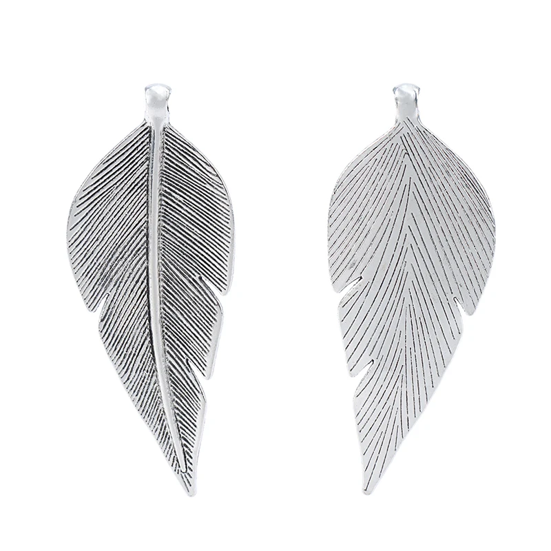 ZXZ 2 шт тибетские серебряные подвески с большим листом для ожерелья ювелирных