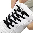 Эластичные шнурки для кроссовок 1 пара, без завязывания, вращающиеся металлические пуговицы, полукруглые, для детей и взрослых