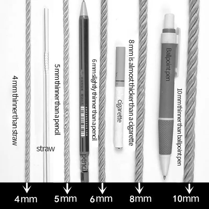 Polyethylene Nylon Twisted Rope Clothesline Binding Greenhouse Tent Advertising Plastic Climbing Rattan High Strength Thick Cord |