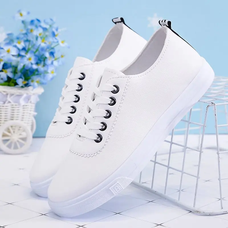

2021 Spring Autumn Hot Breathable Women Shoes Ladies Lace Up White Sneakers Shoes Valcanize Platform Sneakers Match Shoes Tenis