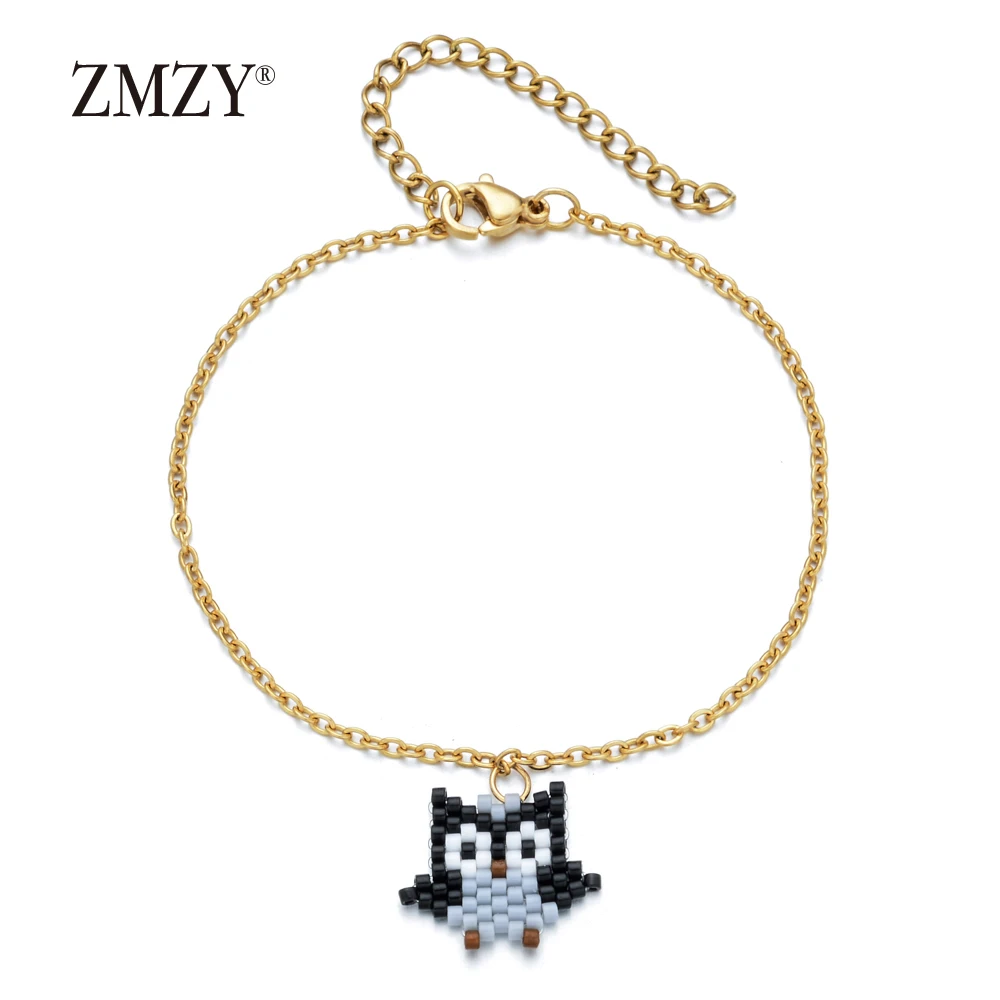Женский тонкий браслет из нержавеющей стали ZMZY изящный богемный с шармами в виде