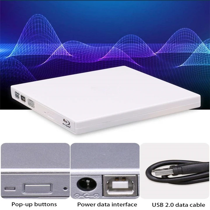 Внешний BluRay DVD привод горелки USB2.0 файлы для CD/DVD+/-RW Блю-Рей проигрыватель для Mac MacBook Pro ноутбуки Linux ОС Windows 7/8/10
