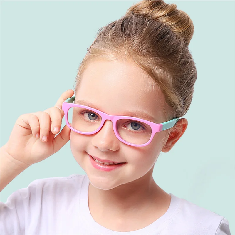 

2020 Blue Light Glasses Kids Fashion Boy Girls Blocking Computer Clear Transparent Eyeglasses Optical TR90 Frame UV400