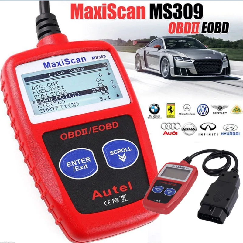 Сканер диагностический считыватель кодов Новый MS309 OBD2 OBDII автомобильный