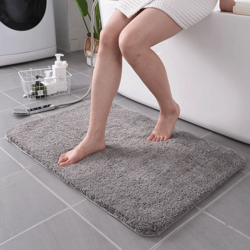 

Water Absorption Rug Bathroom Mat Classic Square Pattern Super Soft Absorbent Bathroom Door Floor Mat Carpet Non Slip