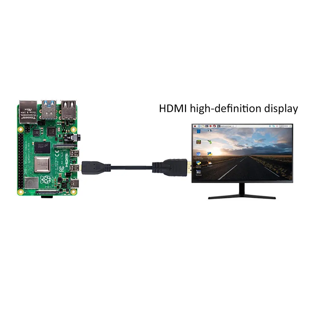 Black Micro HDMI To Cable 1.5M 4K for Raspberry Pi 4 Model B Adaptor | Электроника
