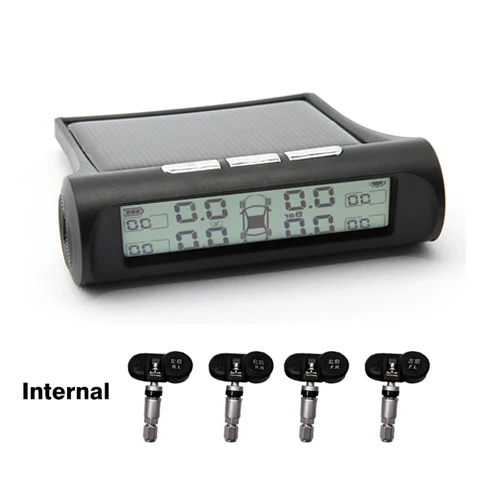 Система контроля давления в автомобильных шинах TPMS с подсветкой цифровой дисплей Солнечная энергия USB зарядное устройство - Цвет: Internal