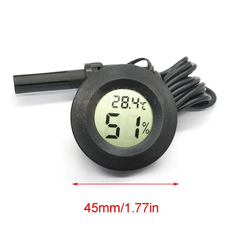 

2-Pack Round LCD Digital Mini Embedded Thermometer Hygrometer Temperature Gauge E7CC