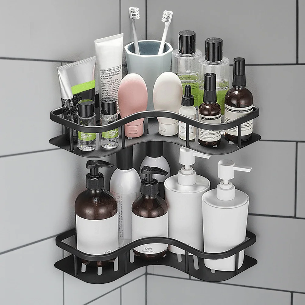 

2 Sets Bathroom Shower Organizer Drilling Bathroom Shelf Shower Accessories