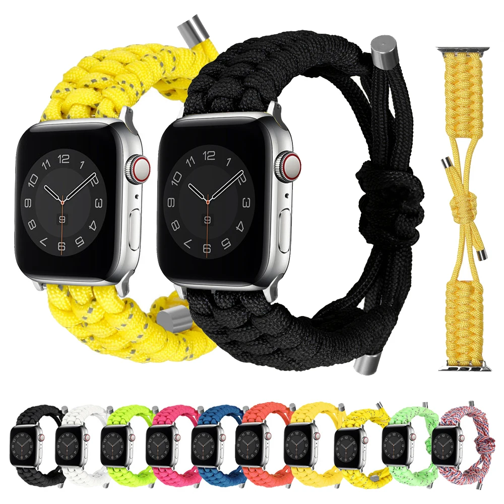 

Нейлоновый ремешок для часов Apple Watch 6, 44 мм, 38 мм, Iwatch 5, 40 мм, 42 мм, плетеный браслет для Apple Watch Series 3, 4, SE