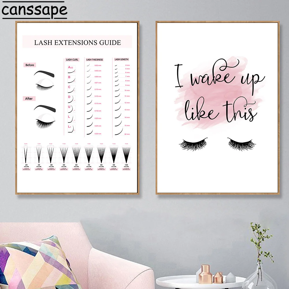 Постер для наращивания ресниц плакаты и принты макияжа рисование на холсте