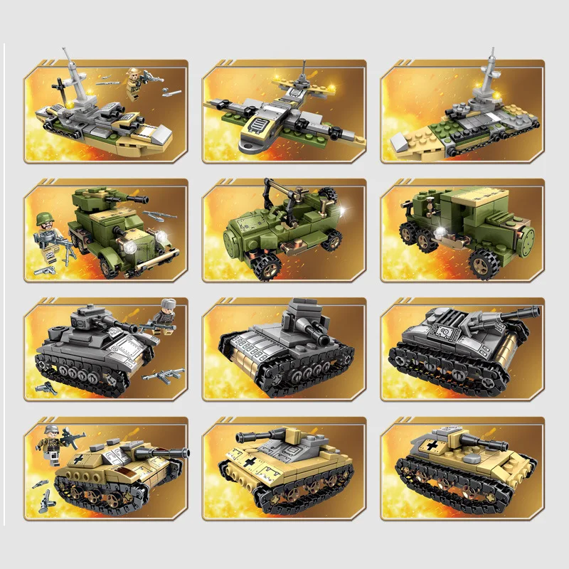 

1061Pcs Military Technic Iron Empire Tank Building Blocks Set Weapon War Chariot Creator Army Soldiers Kids Toys Block