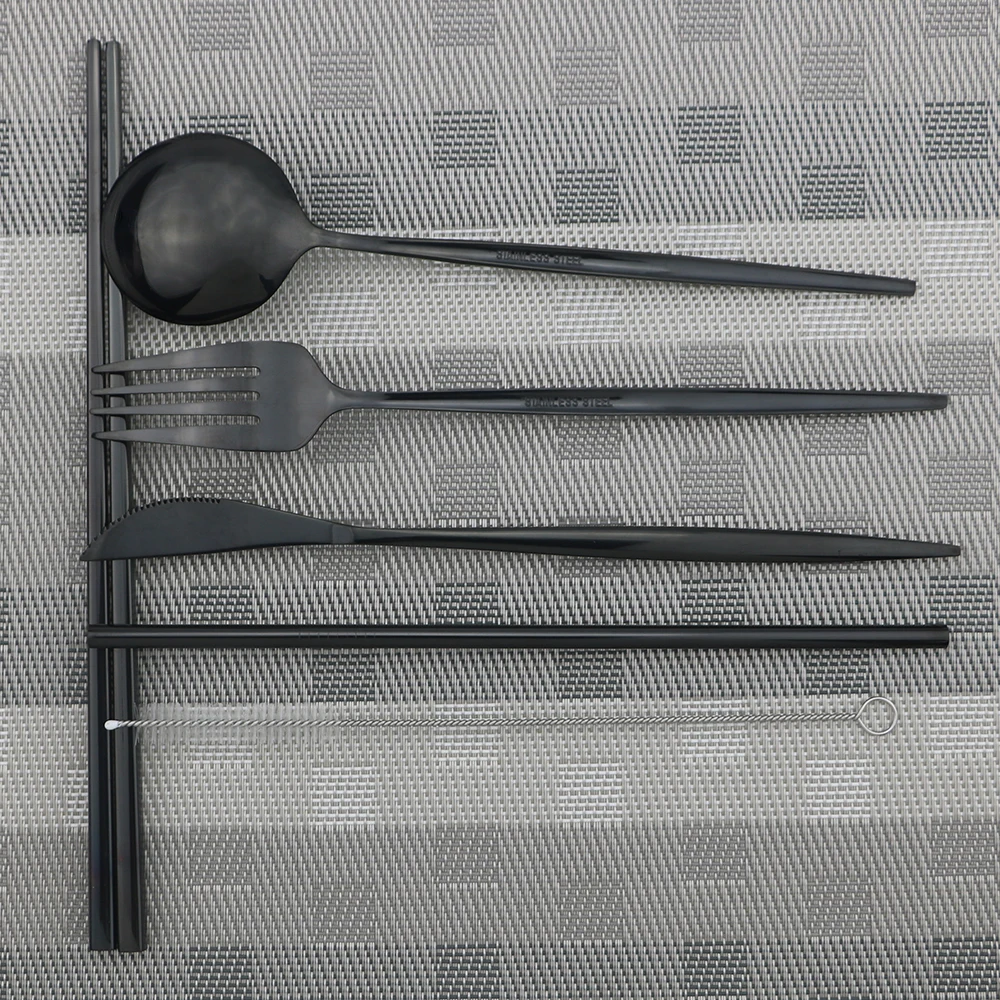 Набор посуды из нержавеющей стали 7 шт. портативные дорожные столовые приборы