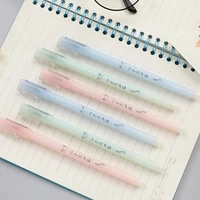 lovely solid color black signature pen gel ink pen stationery for student 12pcs free shipping
