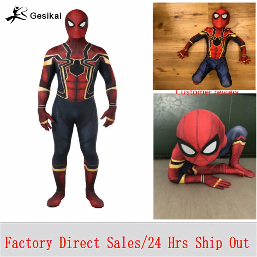 Costume Spider Homecoming Cosplay Costume Tom Holland Iron Spider  Suit Disfraz Factory Sales Halloween Costumes for Men