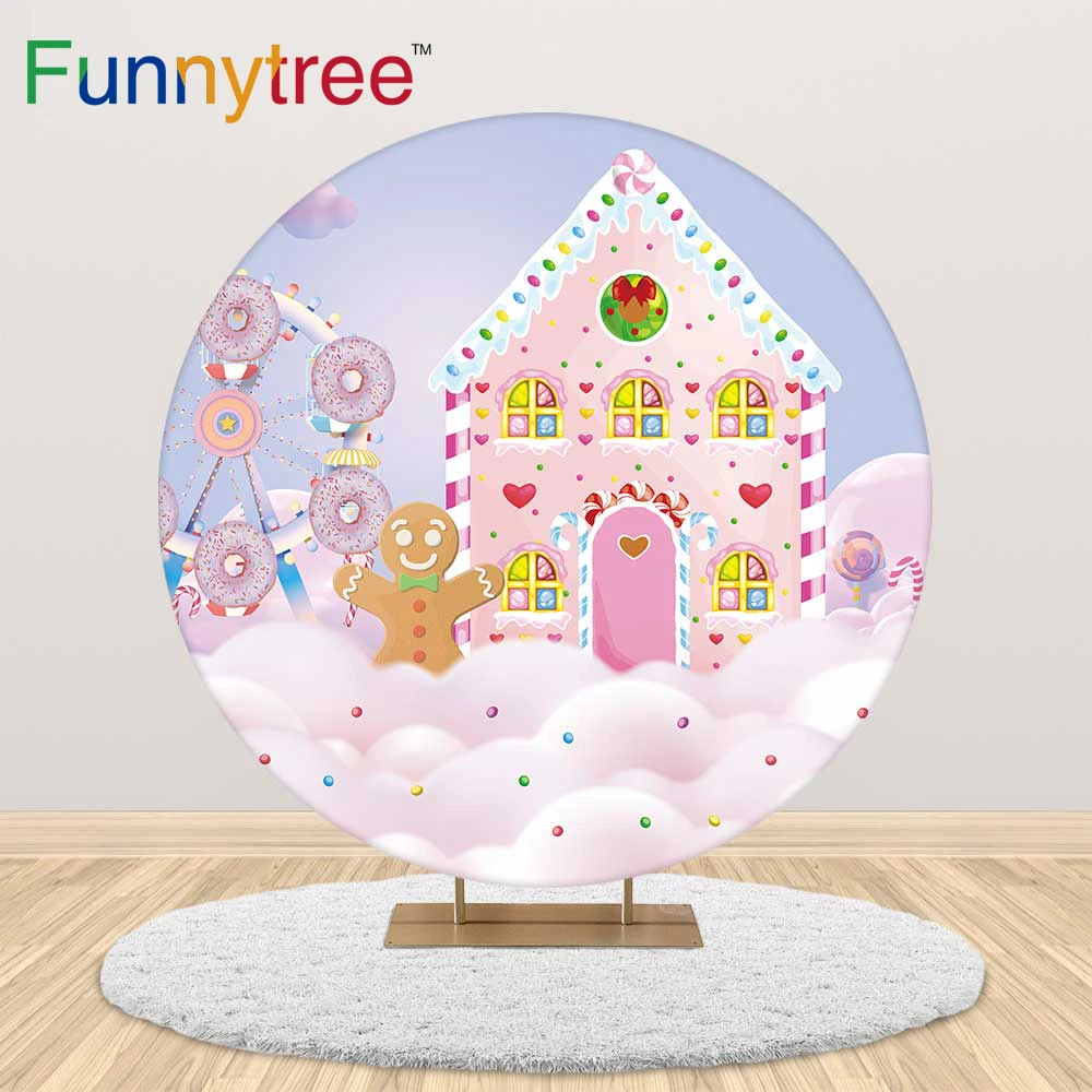 

Фотофон Funnytree Candy для детей, милый фон для дня рождения, романтическая детская вечеринка, студийная фотография с героями мультфильмов