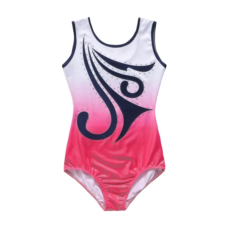 Гимнастическое трико без рукавов для девочек цельнокроеное От 5 до 14 лет детская