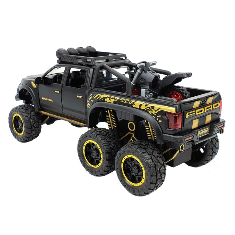 Новинка 1:28 модель автомобиля Ford Raptor F150 из сплава игрушки со звуком светильник