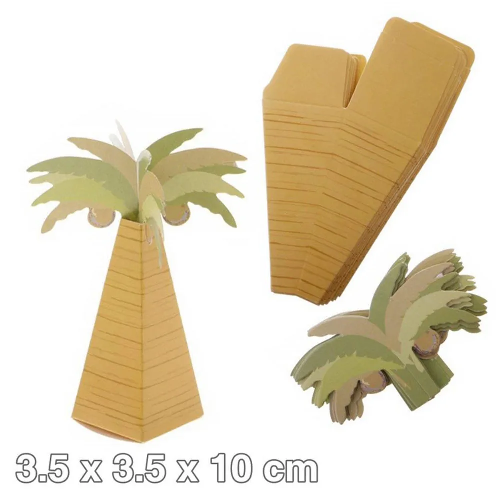 25 шт. бумажные кокосовые коробки для конфет в гавайском стиле|Подарочные сумки и
