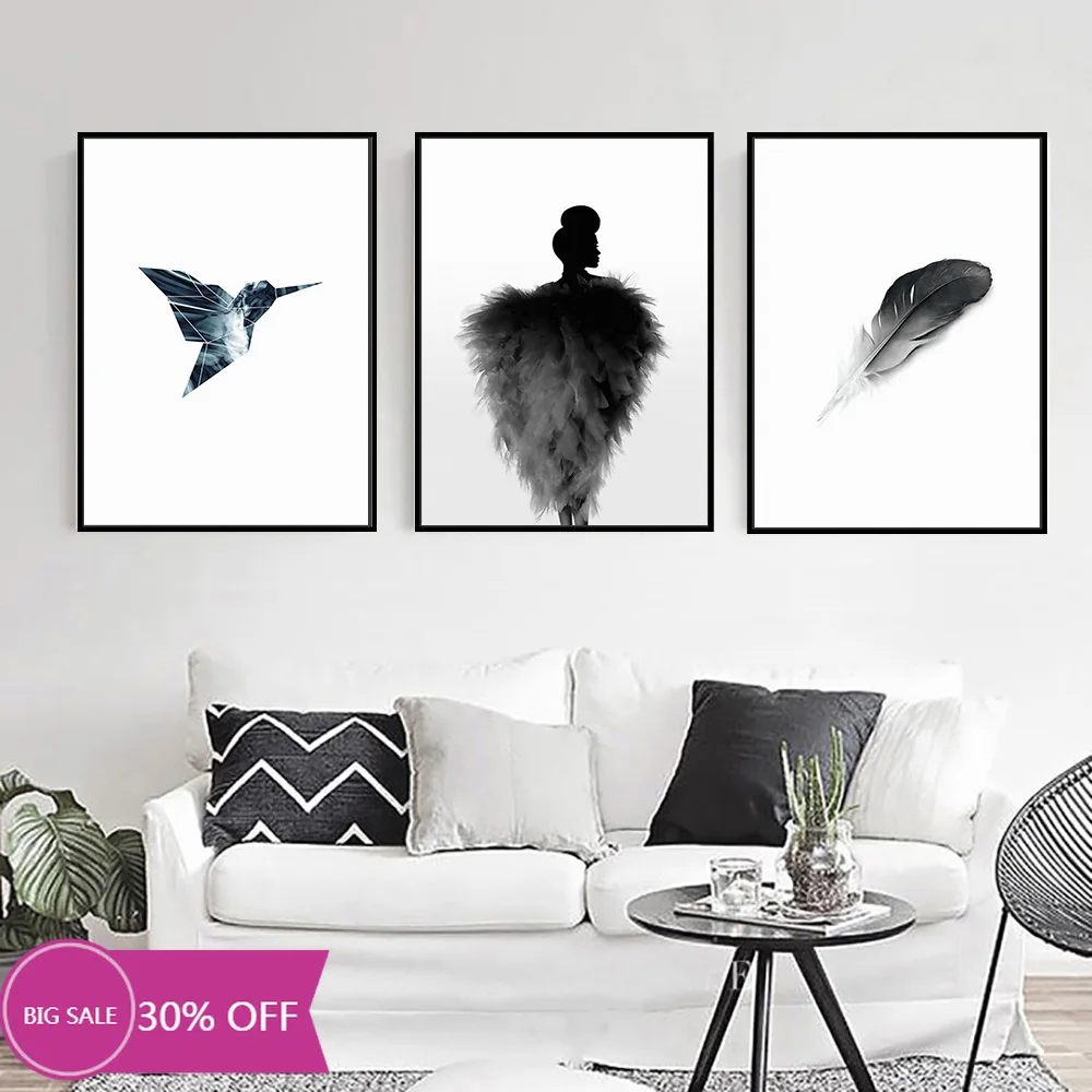

Simple nordic decorative bird painting wall pictures for living room wall art posters and prints home decoration canvas painting