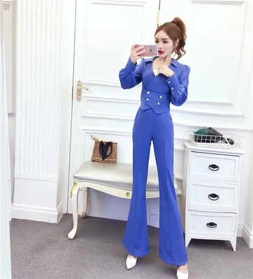 

Double Breasted 2 Piece Office Set Women Spring Matching Sets Two Piece Outfits Ensemble Femme Deux Pieces Woman Suit