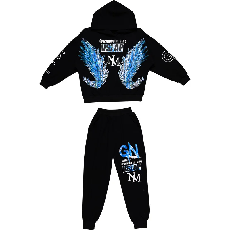 

Spring children's wear suit 2021 long sleeve Zhongda children's loose leisure spring and autumn handsome sports two-piece set