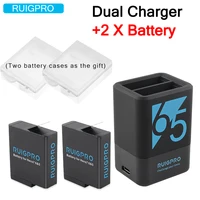 2pcs 1220mah rechargeable battery hero5 6 7 8 dual battery charger for gopro hero 8 7 6 gopro 5 black sport camera