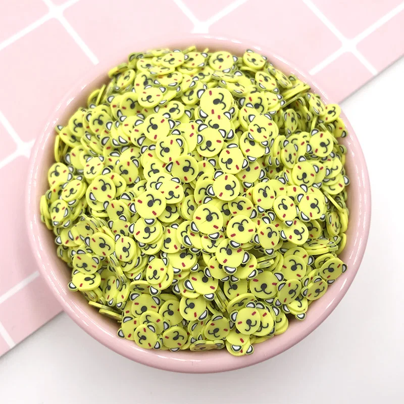 

50g/lot Cartoon Bear Slices Polymer Clay Sprinkles for Slime Kids Toys DIY Nail Arts Decoration Crafts Accessories 5mm